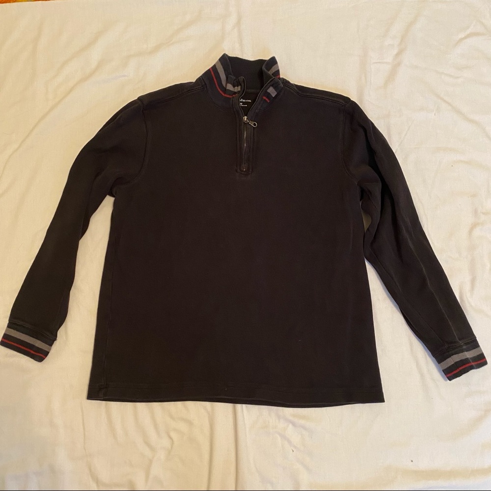 Black Zipper Neck Top